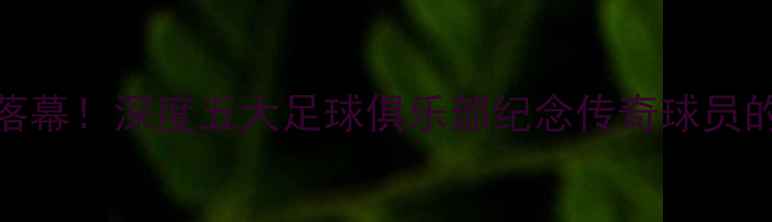 图片 绿茵传奇永不落幕！深度五大足球俱乐部纪念传奇球员的10大经典仪式