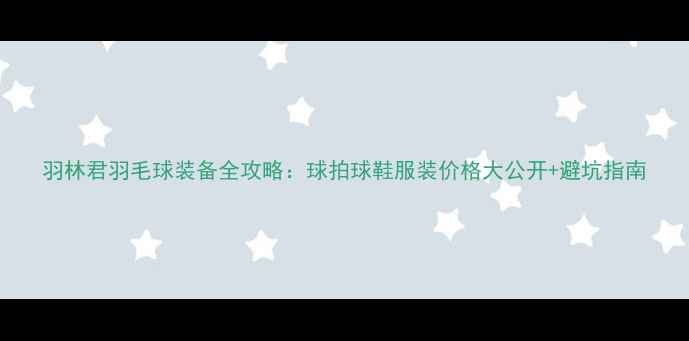 图片 羽林君羽毛球装备全攻略：球拍球鞋服装价格大公开+避坑指南