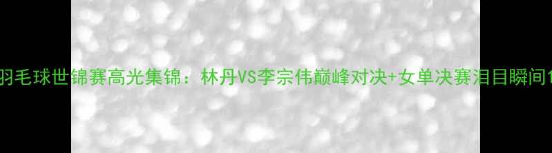 图片 羽毛球世锦赛高光集锦：林丹VS李宗伟巅峰对决+女单决赛泪目瞬间1