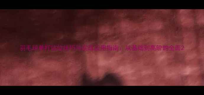 图片 羽毛球单打站位技巧与实战应用指南：从基础到高阶的全面2