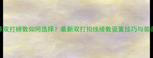 图片 羽毛球双打磅数如何选择？最新双打拍线磅数设置技巧与装备指南