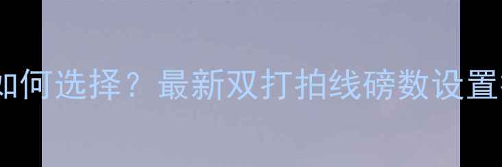 图片 羽毛球双打磅数如何选择？最新双打拍线磅数设置技巧与装备指南1