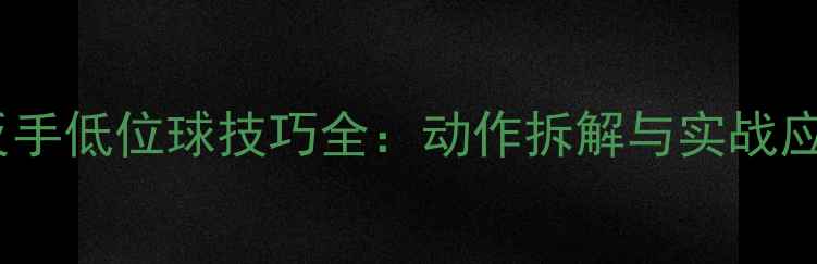 图片 羽毛球反手低位球技巧全：动作拆解与实战应用指南2