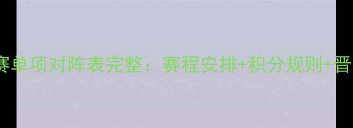 图片 羽毛球国际邀请赛单项对阵表完整：赛程安排+积分规则+晋级路线全公开！2