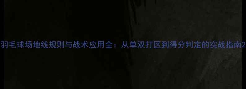 图片 羽毛球场地线规则与战术应用全：从单双打区到得分判定的实战指南2