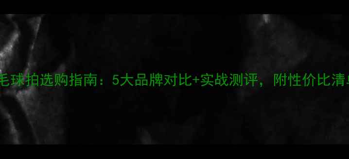 图片 羽毛球拍选购指南：5大品牌对比+实战测评，附性价比清单2