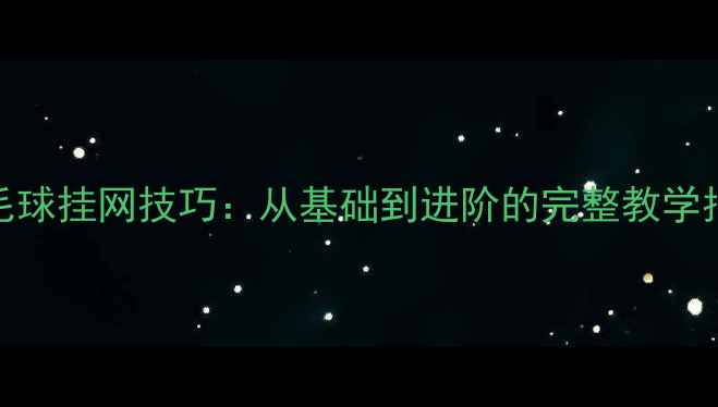 图片 羽毛球挂网技巧：从基础到进阶的完整教学指南