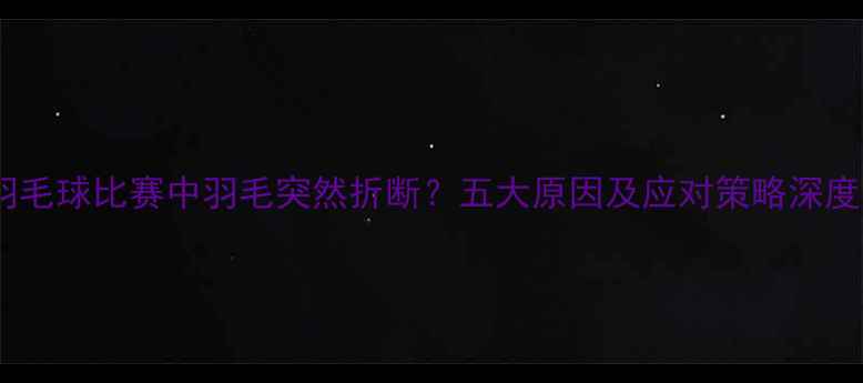 图片 羽毛球比赛中羽毛突然折断？五大原因及应对策略深度1