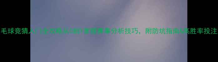 图片 羽毛球竞猜入门全攻略从0到1掌握赛事分析技巧，附防坑指南&高胜率投注法