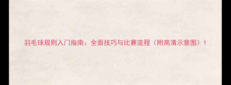 图片 羽毛球规则入门指南：全面技巧与比赛流程（附高清示意图）1