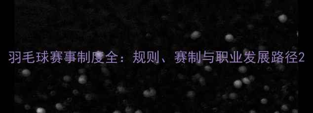 图片 羽毛球赛事制度全：规则、赛制与职业发展路径2