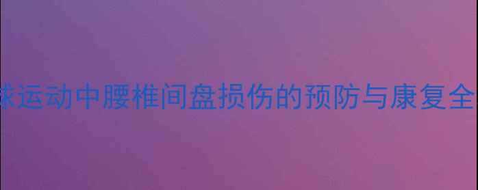 图片 羽毛球运动中腰椎间盘损伤的预防与康复全攻略2