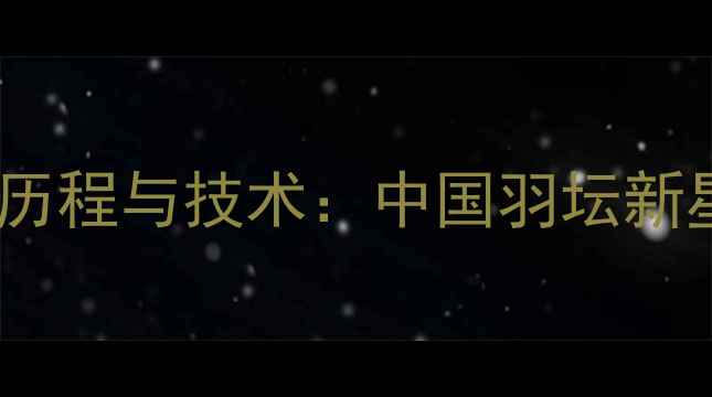 图片 羽毛球陈金夺冠历程与技术：中国羽坛新星如何逆袭登顶1