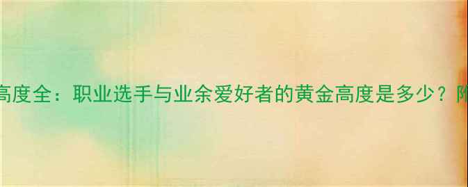 图片 羽毛球高远球高度全：职业选手与业余爱好者的黄金高度是多少？附动作分解图解