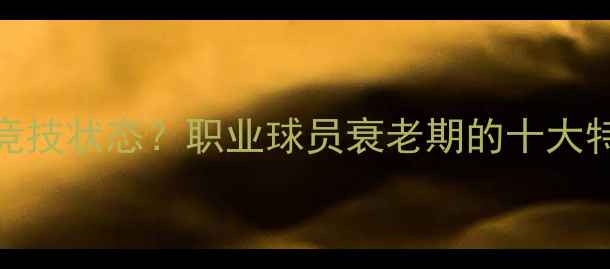 图片 老将如何保持竞技状态？职业球员衰老期的十大特征与应对策略