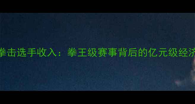 图片 职业拳击选手收入：拳王级赛事背后的亿元级经济链条
