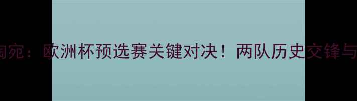 图片 芬兰vs立陶宛：欧洲杯预选赛关键对决！两队历史交锋与战术分析1