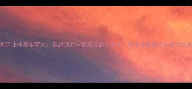 图片 英国职业球员年薪大：英超顶薪与低薪差距有多大？职业发展路径与薪资结构全