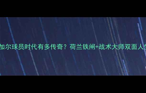 图片 范加尔球员时代有多传奇？荷兰铁闸+战术大师双面人生2