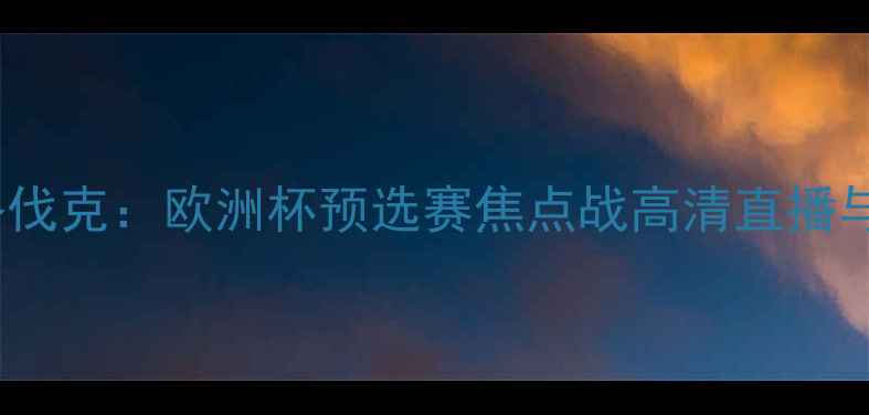 图片 荷兰vs斯洛伐克：欧洲杯预选赛焦点战高清直播与深度战术1