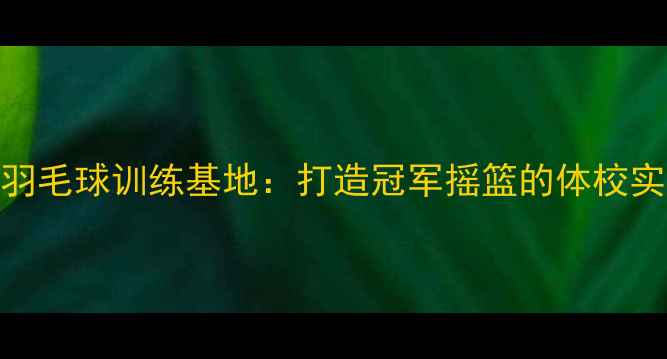 图片 西青区青少年羽毛球训练基地：打造冠军摇篮的体校实践与教学成果