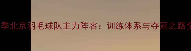 图片 赛季北京羽毛球队主力阵容：训练体系与夺冠之路全2