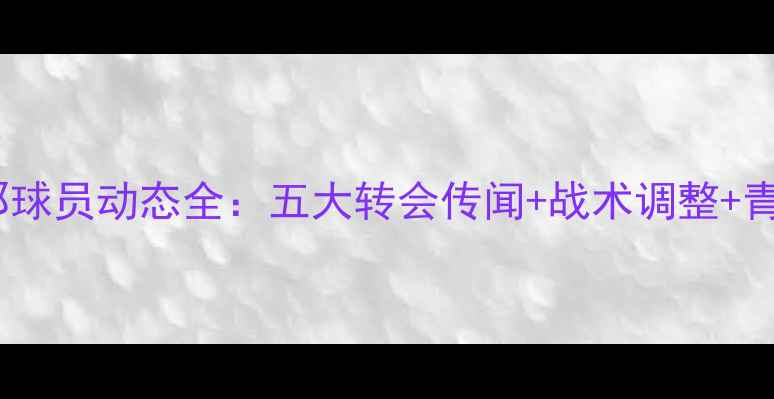图片 赛季巴塞罗那球员动态全：五大转会传闻+战术调整+青训体系深度1