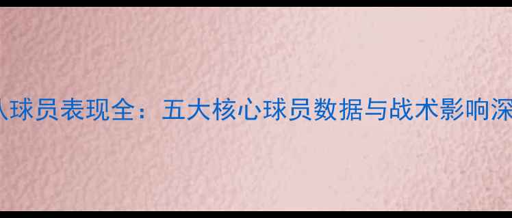 图片 赛季狼队球员表现全：五大核心球员数据与战术影响深度解读2