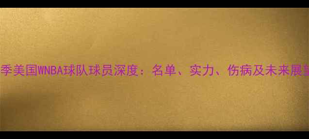 图片 赛季美国WNBA球队球员深度：名单、实力、伤病及未来展望2