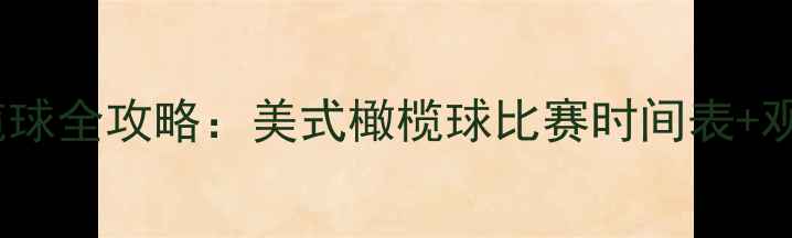 图片 赛季美式橄榄球全攻略：美式橄榄球比赛时间表+观赛指南+球队