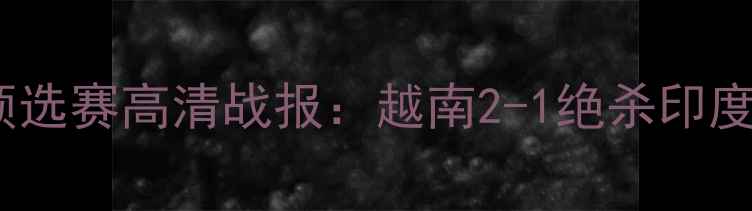 图片 越南vs印度亚洲杯预选赛高清战报：越南2-1绝杀印度，黄牌风波引热议2