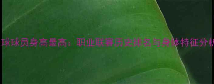 图片 足球球员身高最高：职业联赛历史排名与身体特征分析1