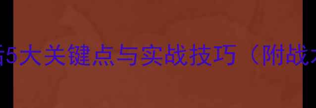 图片 足球赛后5大关键点与实战技巧（附战术图解）