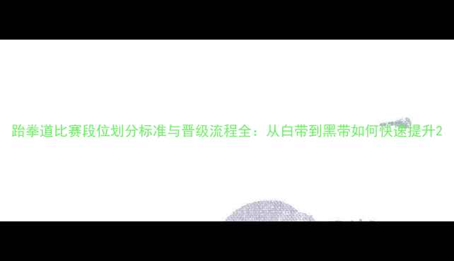 图片 跆拳道比赛段位划分标准与晋级流程全：从白带到黑带如何快速提升2