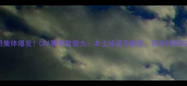 图片 辽宁籍球员集体爆发！CBA赛季数据大：本土球员贡献度、高光时刻与未来展望2