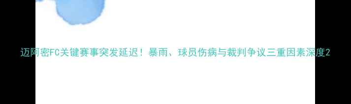 图片 迈阿密FC关键赛事突发延迟！暴雨、球员伤病与裁判争议三重因素深度2