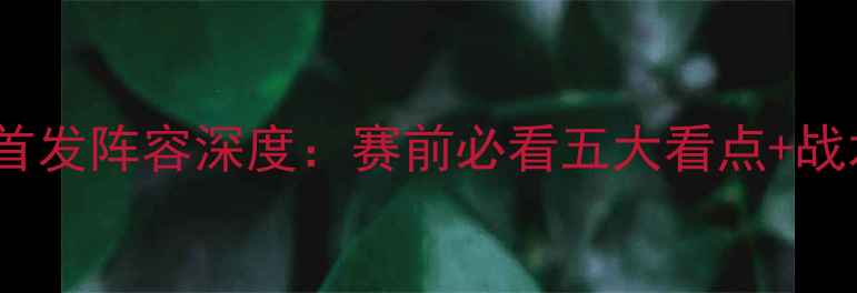 图片 里尔vs摩纳哥首发阵容深度：赛前必看五大看点+战术博弈全复盘1