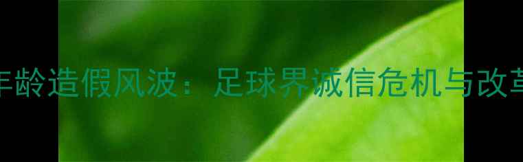 图片 非洲球员年龄造假风波：足球界诚信危机与改革呼声响起