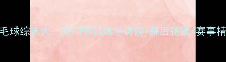 图片 韩国羽毛球综艺大：热门节目选手访谈+幕后花絮+赛事精彩回顾