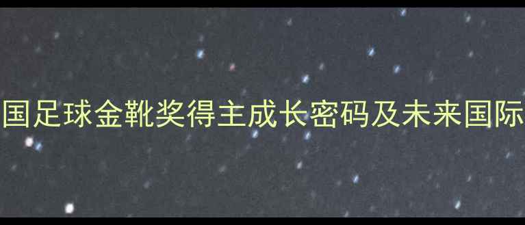 图片 鲁能青训体系深度：中国足球金靴奖得主成长密码及未来国际赛事展望（最新数据）