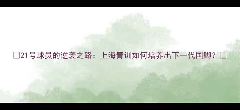 图片 🌟21号球员的逆袭之路：上海青训如何培养出下一代国脚？💥