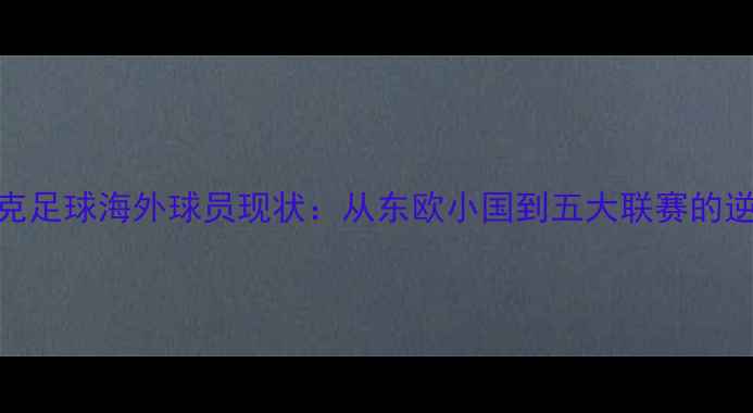 图片 🌟斯洛伐克足球海外球员现状：从东欧小国到五大联赛的逆袭之路🌟