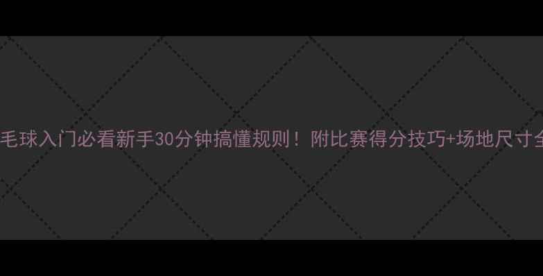 图片 🌟羽毛球入门必看新手30分钟搞懂规则！附比赛得分技巧+场地尺寸全🏸1