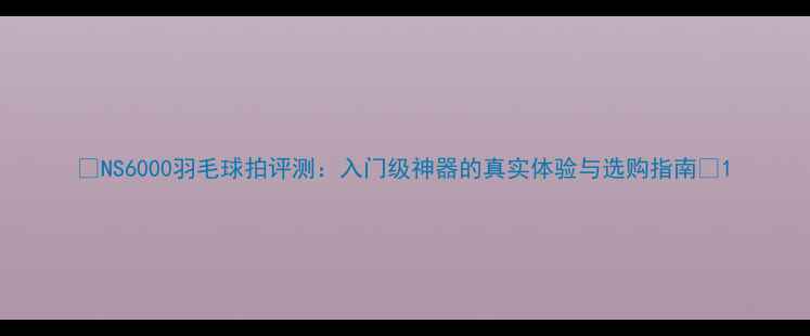 图片 🎾NS6000羽毛球拍评测：入门级神器的真实体验与选购指南🔥1