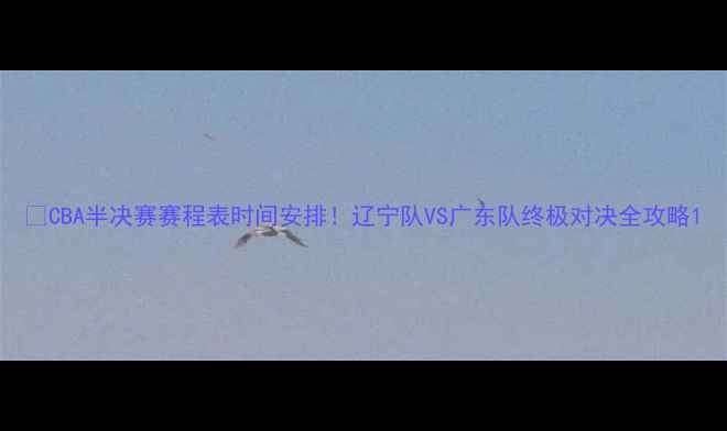 图片 🏀CBA半决赛赛程表时间安排！辽宁队VS广东队终极对决全攻略1