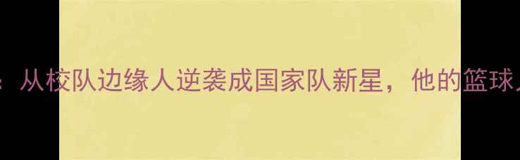 图片 🏀CUBA球员赵南：从校队边缘人逆袭成国家队新星，他的篮球人生如何改写？1