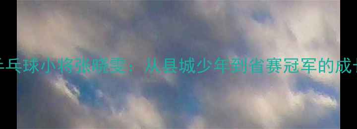 图片 🏆揭阳乒乓球小将张晓雯：从县城少年到省赛冠军的成长秘籍！