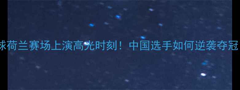 图片 🏓刘强乒乓球荷兰赛场上演高光时刻！中国选手如何逆袭夺冠？🇨🇳🇳🇱2