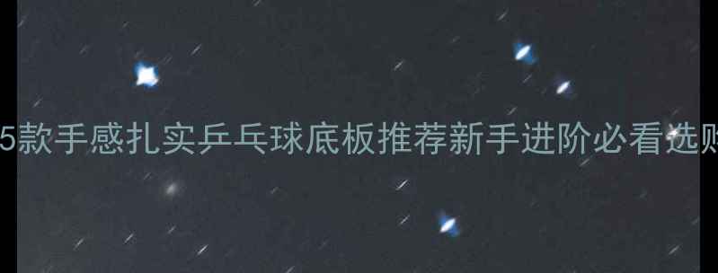 图片 🏓实测！5款手感扎实乒乓球底板推荐新手进阶必看选购指南！1