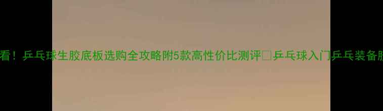 图片 🏓新手必看！乒乓球生胶底板选购全攻略附5款高性价比测评🔥乒乓球入门乒乓装备胶皮推荐1